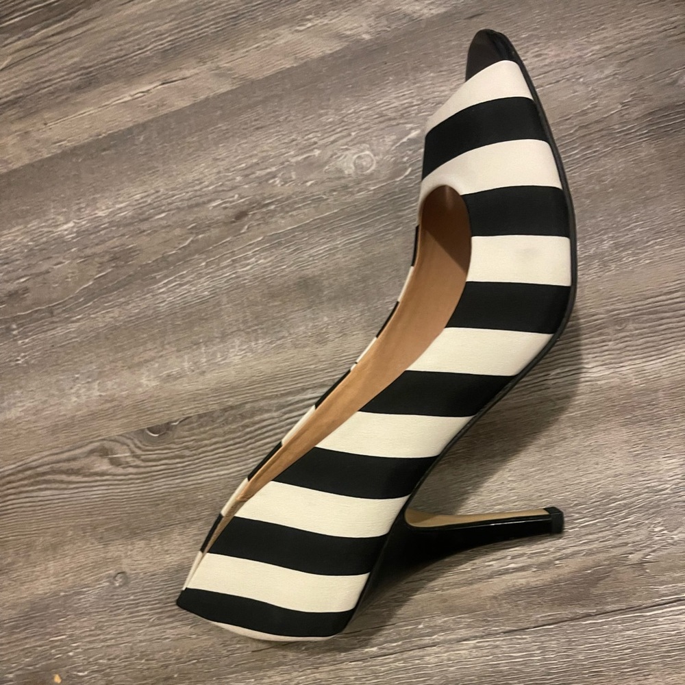 Black and white heels